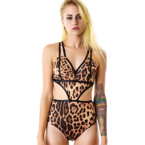 UNIF Leopard Print Oh Dang Bodysuit - Picture 1 of 7